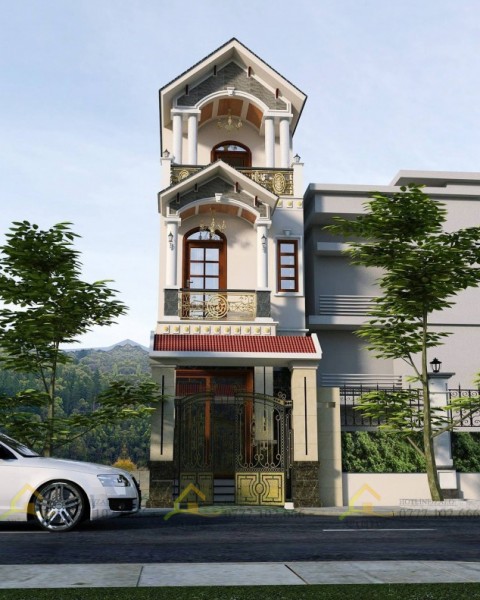 nhà phố mái chéo