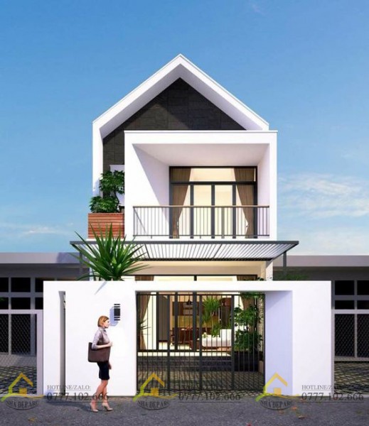 nhà phố mái chéo