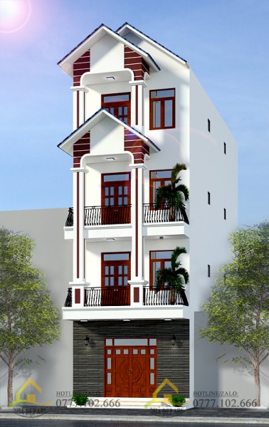 nhà phố mái chéo