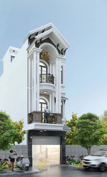 nhà phố mái chéo
