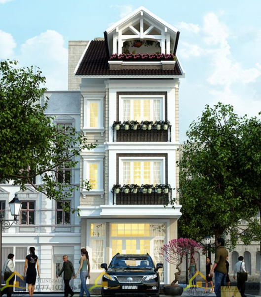 nhà phố mái chéo