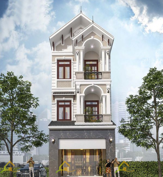 nhà phố mái chéo