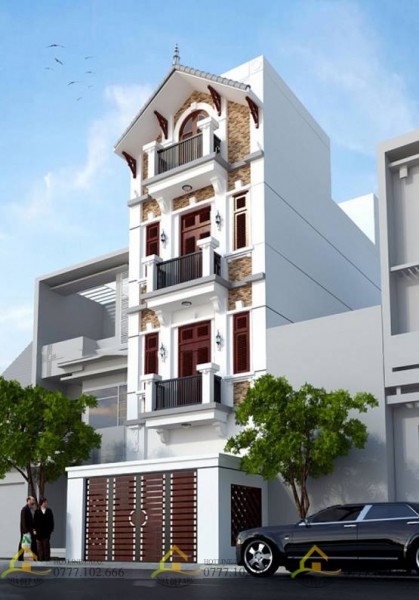 nhà phố mái chéo